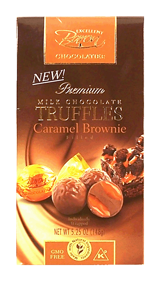 Baron Excellent Chocolatier milk chocolate truffles caramel brownie filled, individually wrapped Full-Size Picture